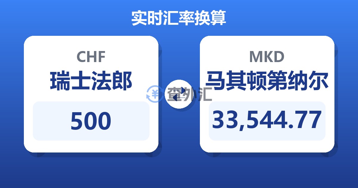 500瑞士法郎兑马其顿第纳尔