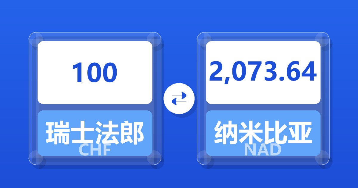 100瑞士法郎兑纳米比亚元