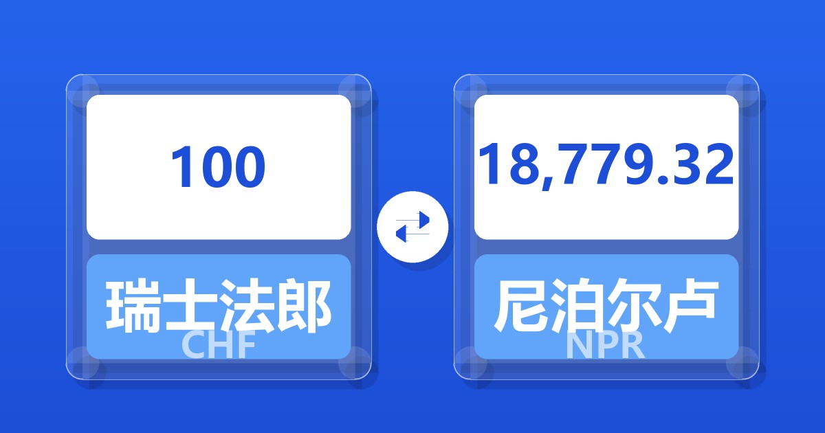 100瑞士法郎兑尼泊尔卢比
