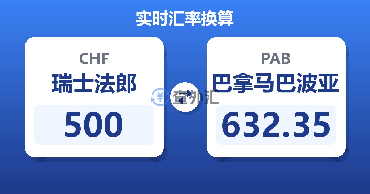 500瑞士法郎兑巴拿马巴波亚