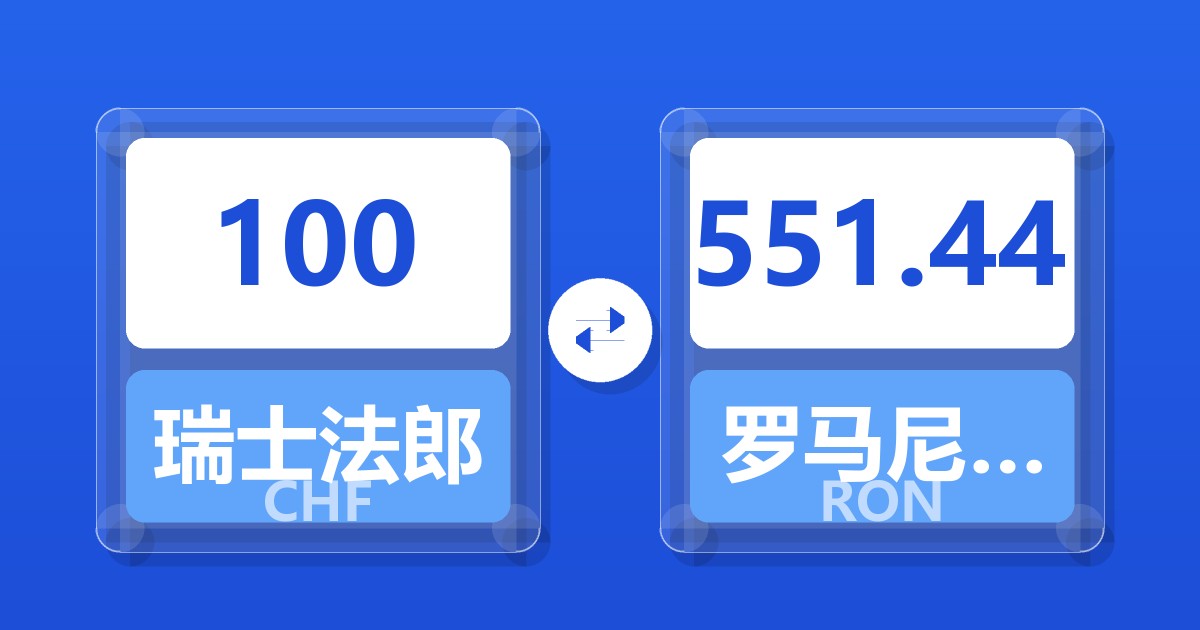 100瑞士法郎兑罗马尼亚列伊