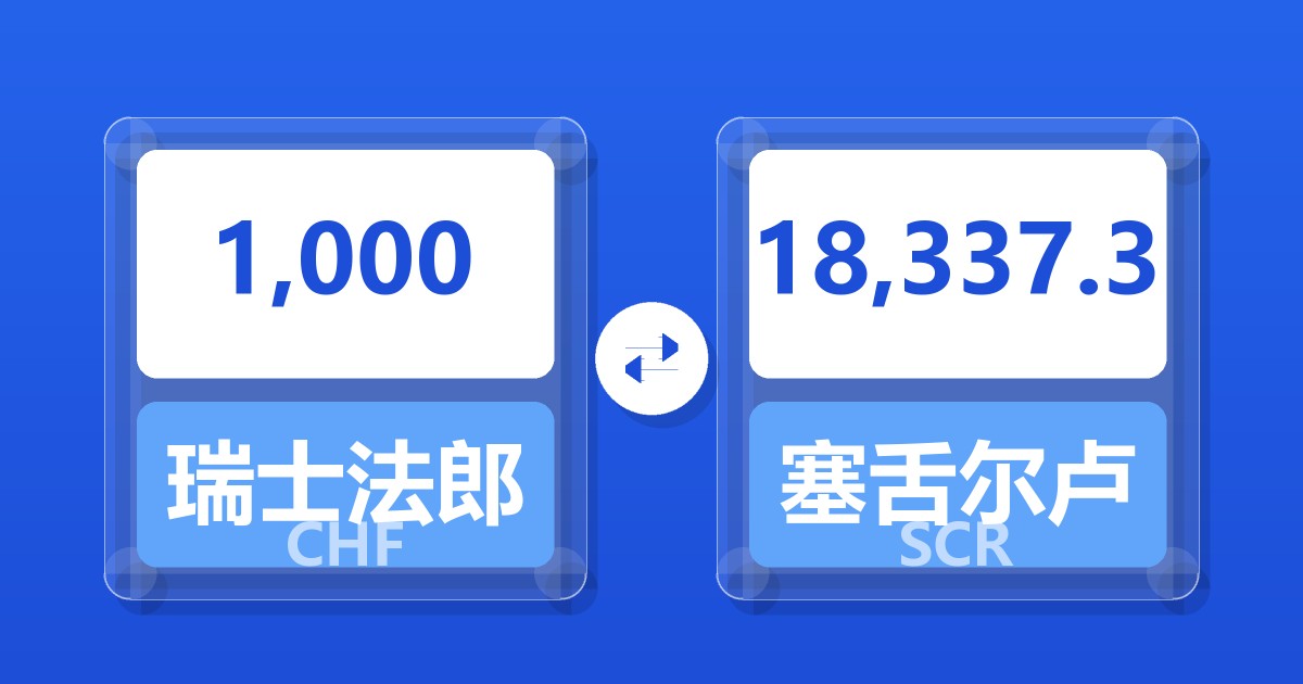 1,000瑞士法郎兑塞舌尔卢比