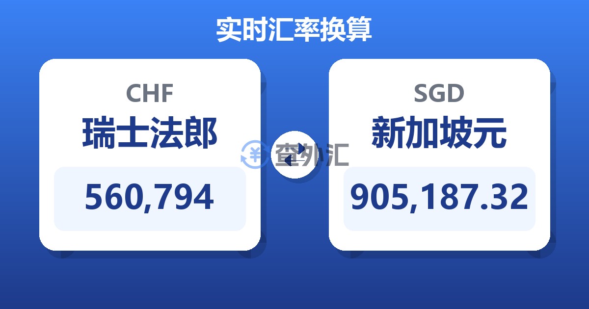 560,794瑞士法郎兑新加坡元