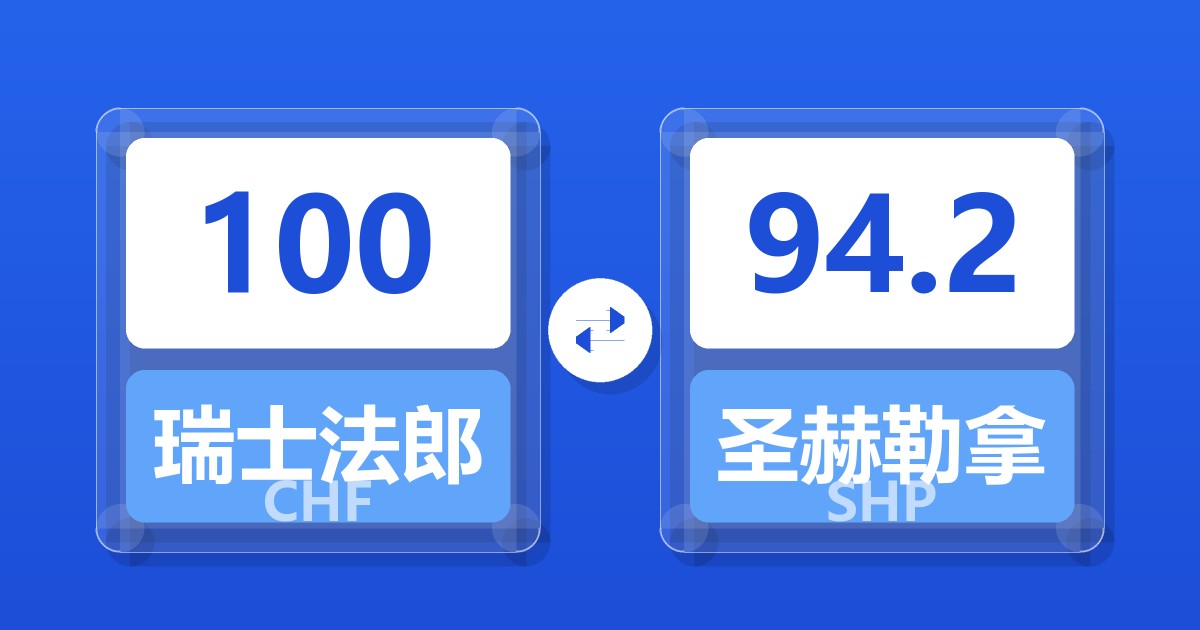 100瑞士法郎兑圣赫勒拿镑