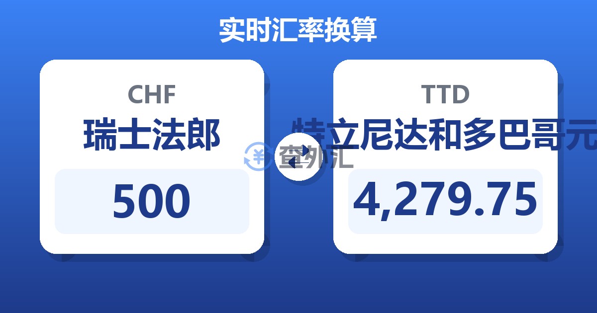 500瑞士法郎兑特立尼达和多巴哥元