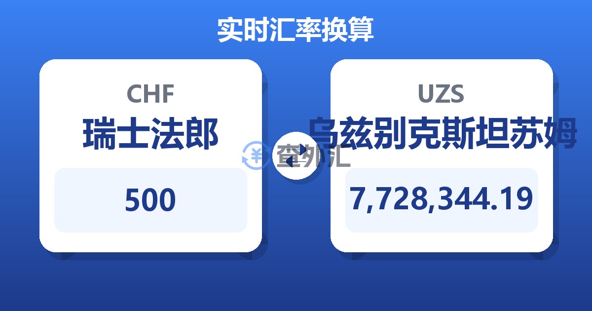 500瑞士法郎兑乌兹别克斯坦苏姆