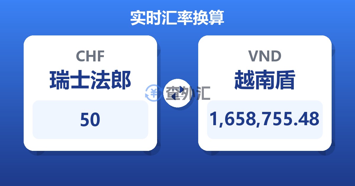 50瑞士法郎兑越南盾