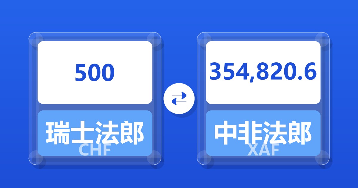 500瑞士法郎兑中非法郎