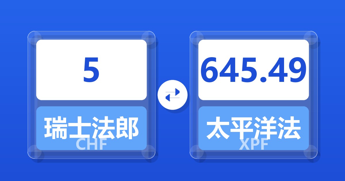 5瑞士法郎兑太平洋法郎