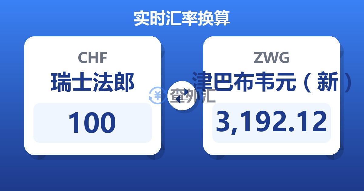 100瑞士法郎兑津巴布韦元（新）