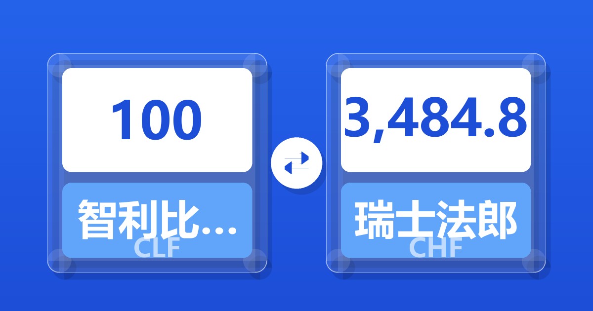 100智利比索（UF）兑瑞士法郎