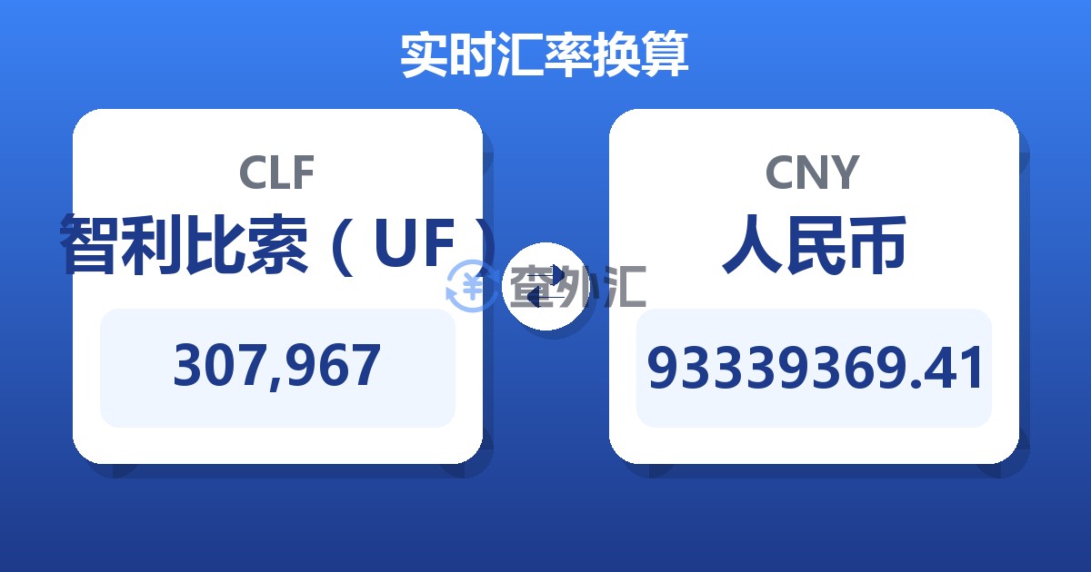 307,967智利比索（UF）兑人民币