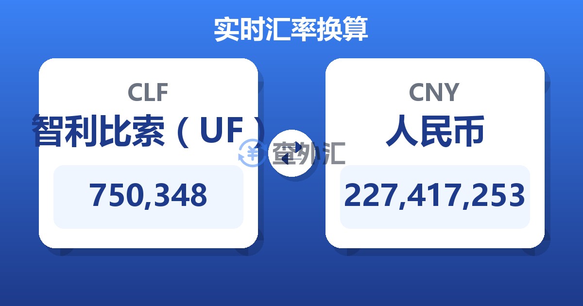 750,348智利比索（UF）兑人民币