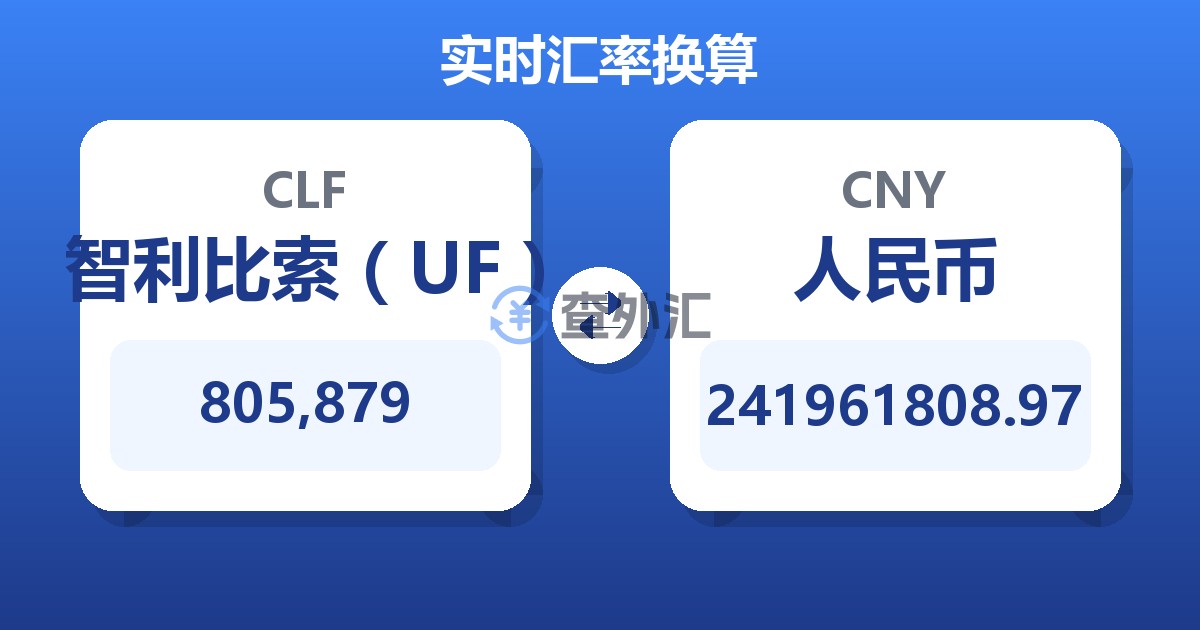 805,879智利比索（UF）兑人民币