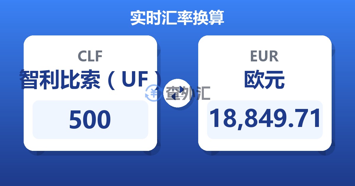 500智利比索（UF）兑欧元