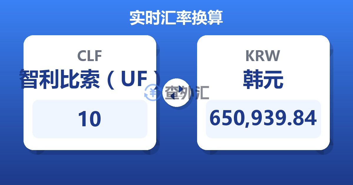 10智利比索（UF）兑韩元