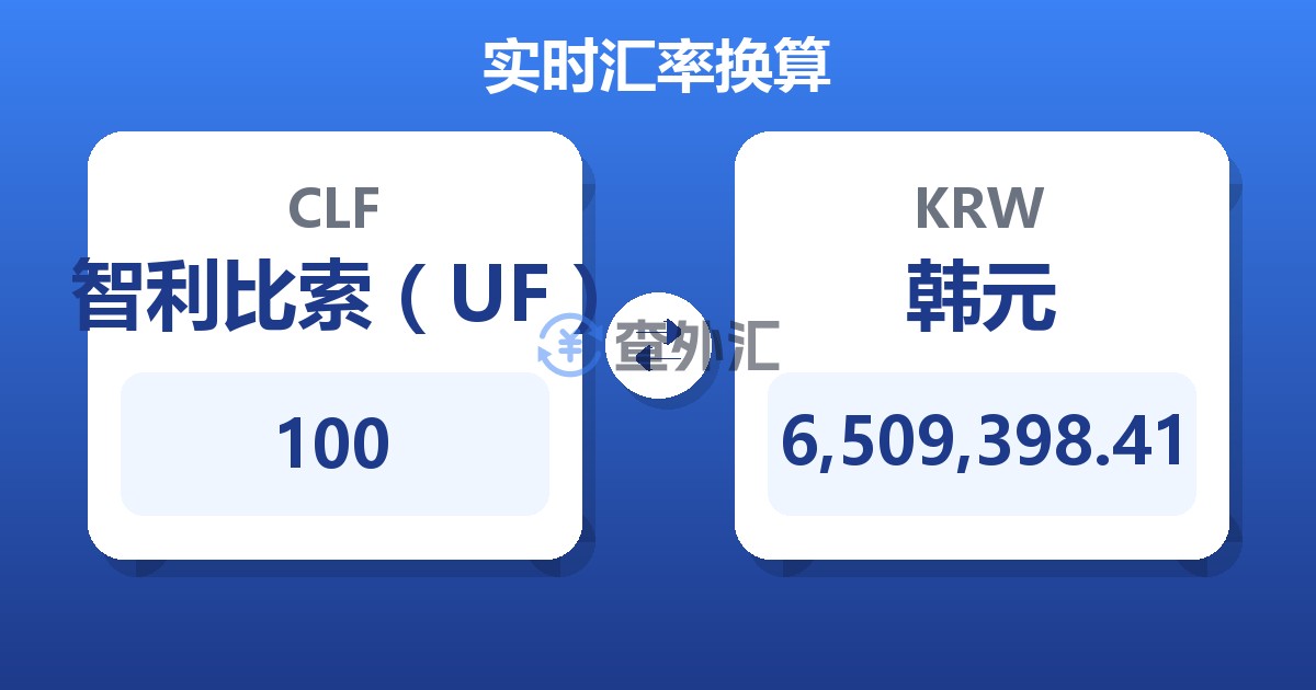100智利比索（UF）兑韩元