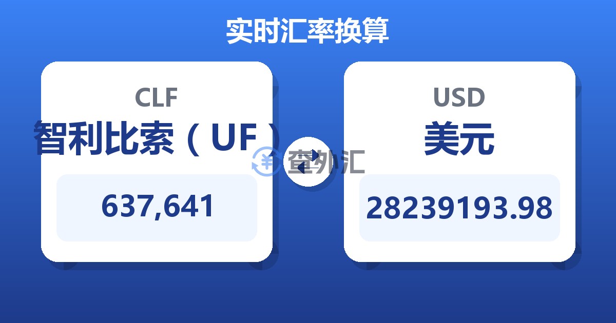 637,641智利比索（UF）兑美元