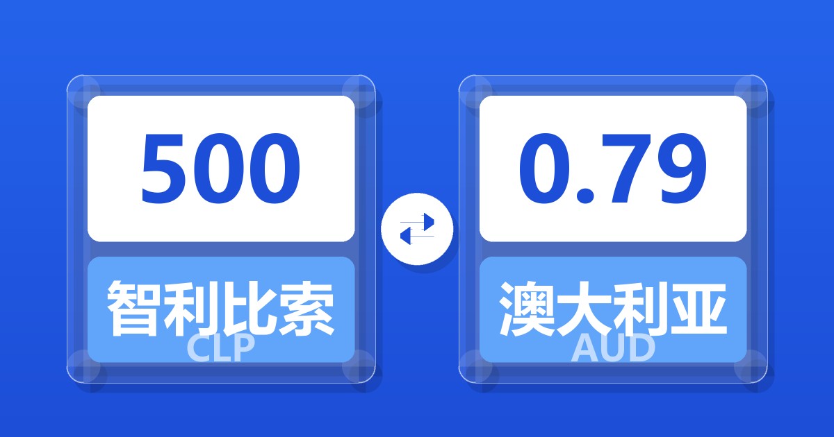500智利比索兑澳大利亚元