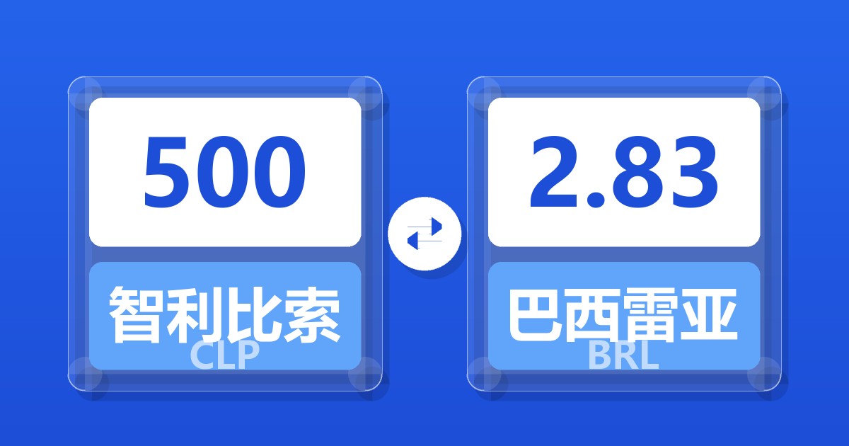 500智利比索兑巴西雷亚尔