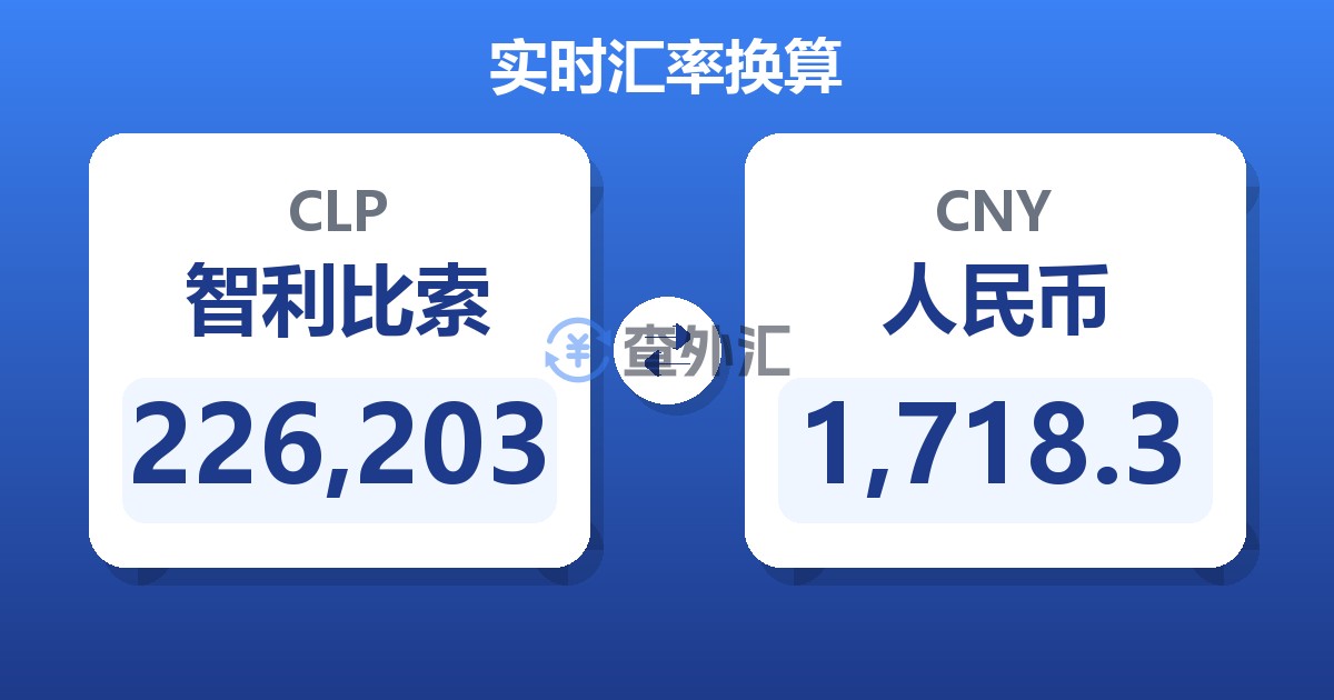 226,203智利比索兑人民币