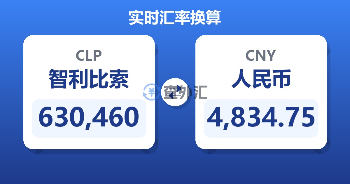 630,460智利比索兑人民币