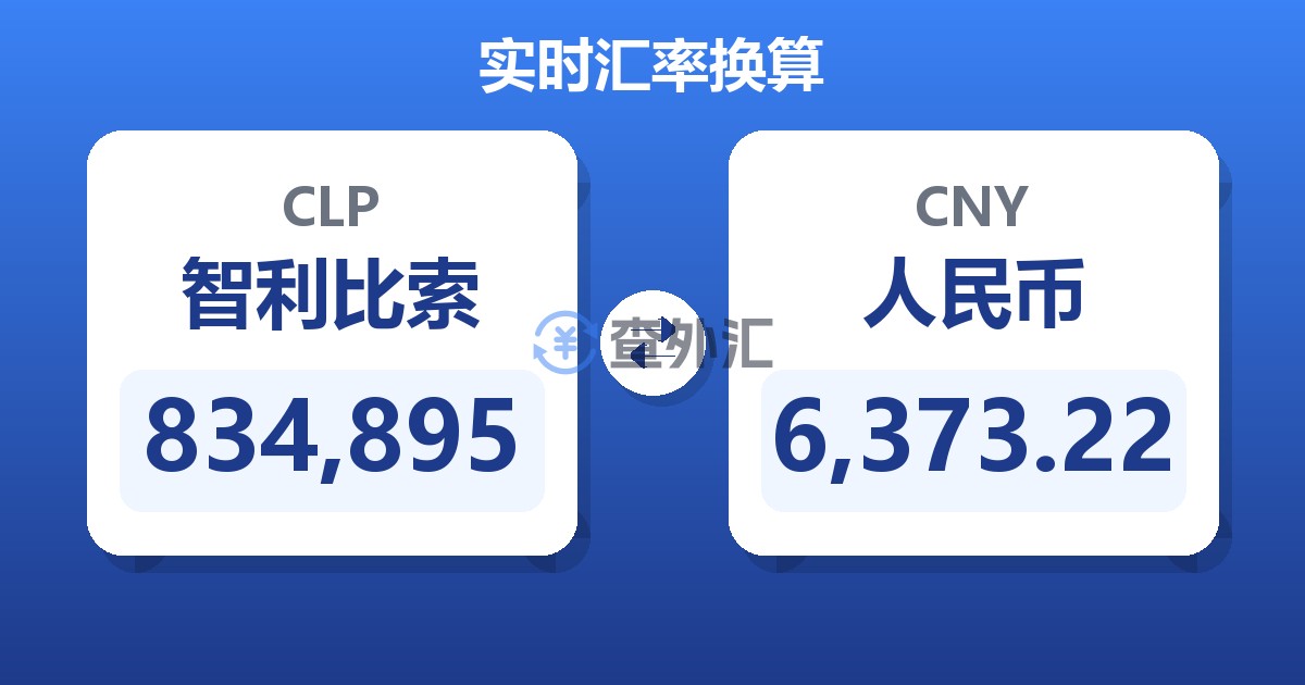 834,895智利比索兑人民币