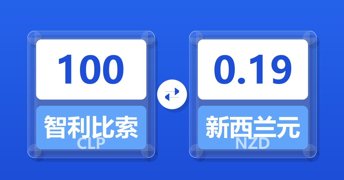100智利比索兑新西兰元