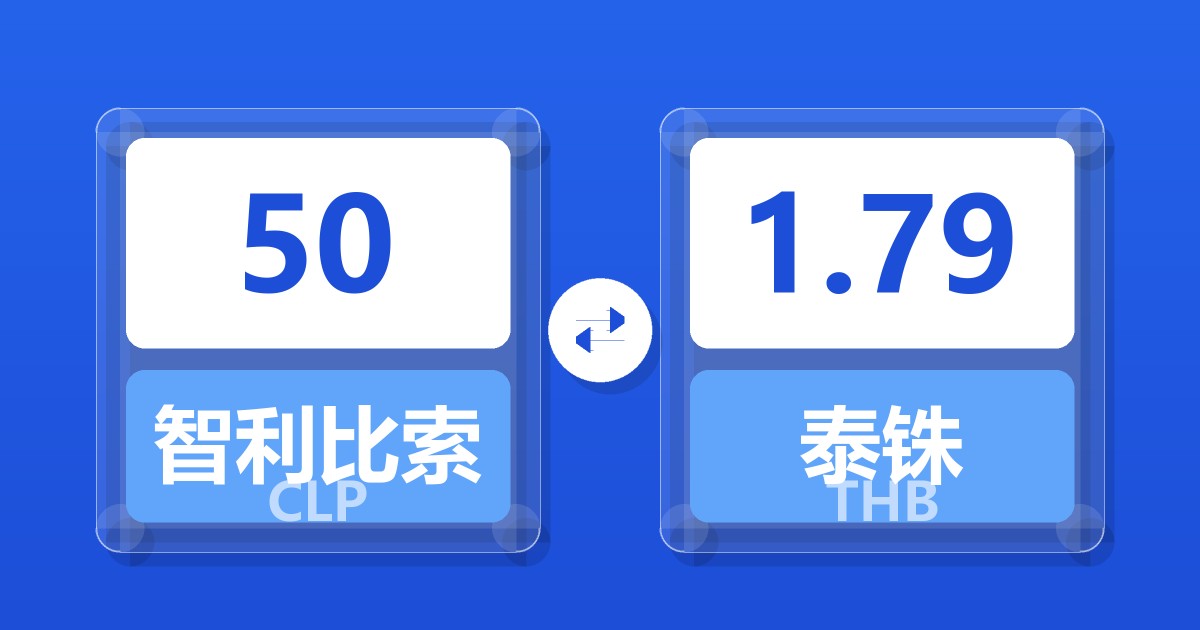50智利比索兑泰铢