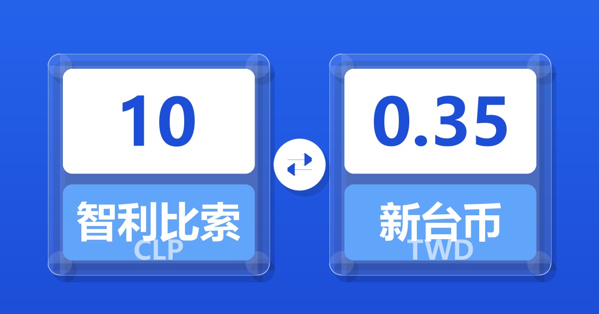 10智利比索兑新台币