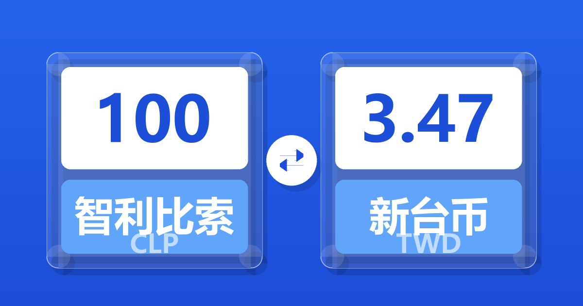 100智利比索兑新台币