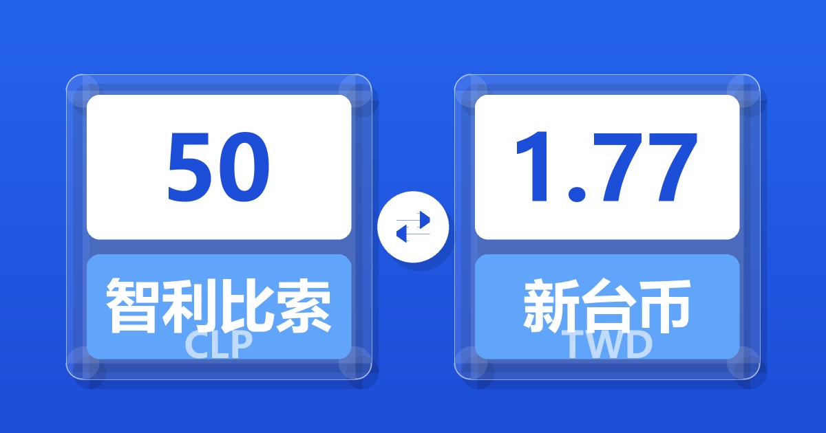 50智利比索兑新台币