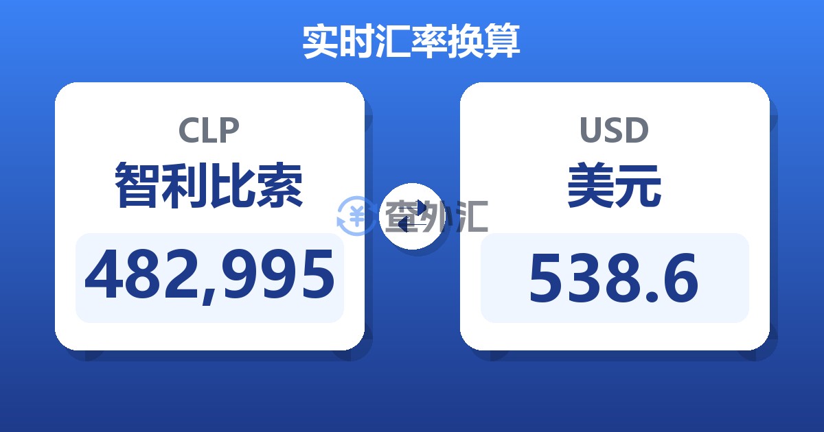 482,995智利比索兑美元