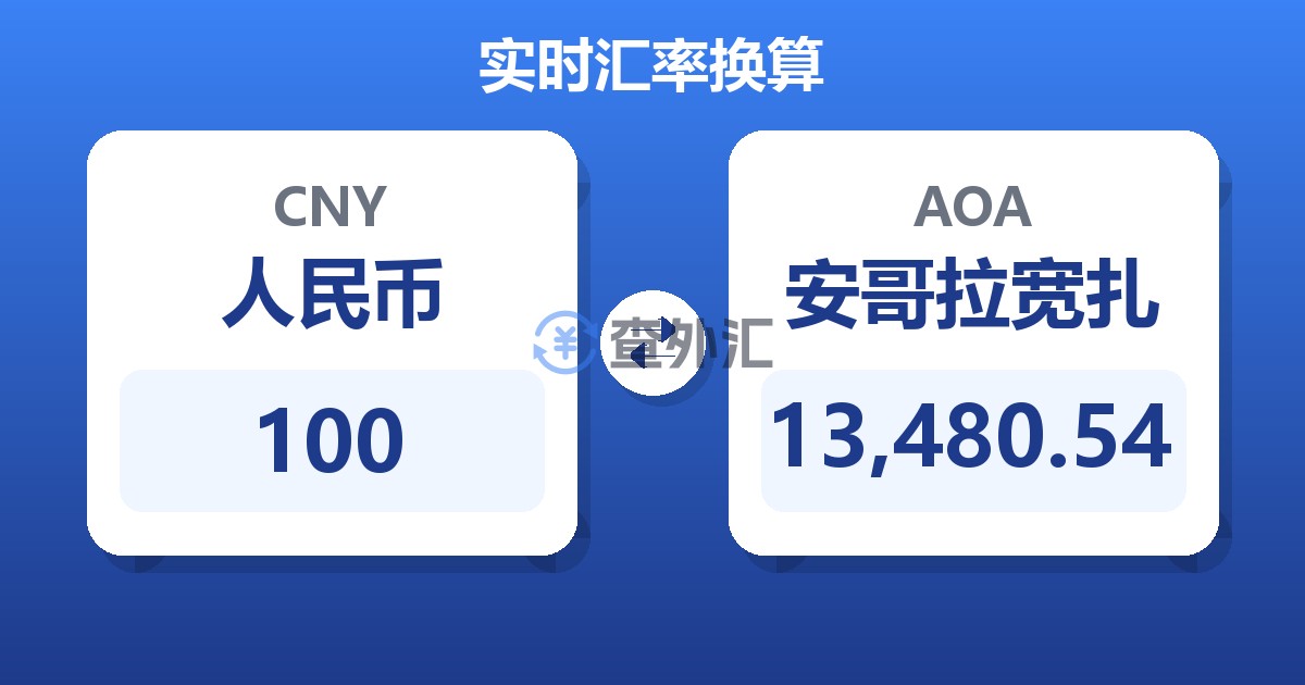 100人民币兑安哥拉宽扎