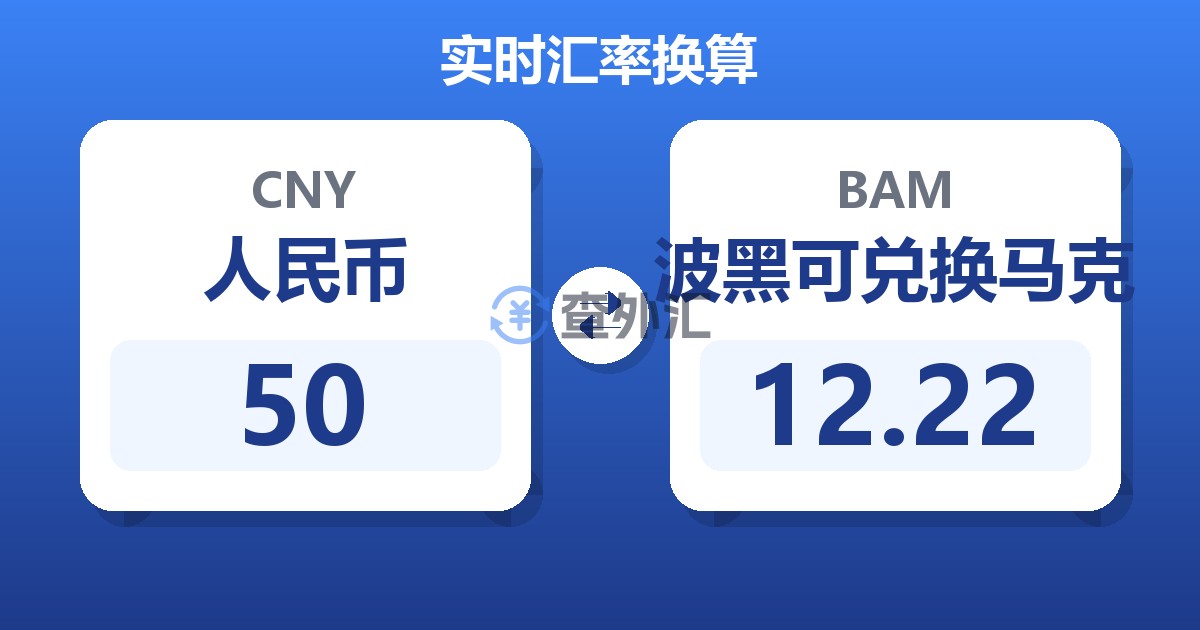50人民币兑波黑可兑换马克