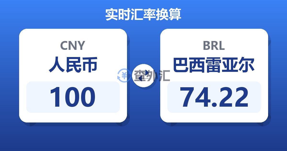 100人民币兑巴西雷亚尔