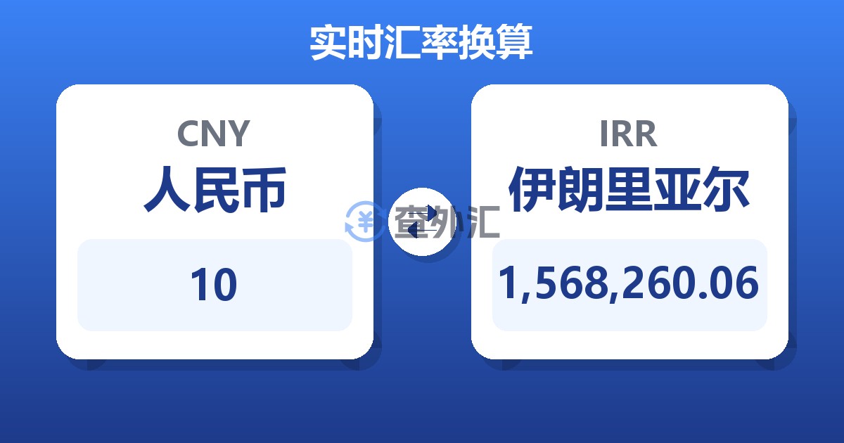 10人民币兑伊朗里亚尔
