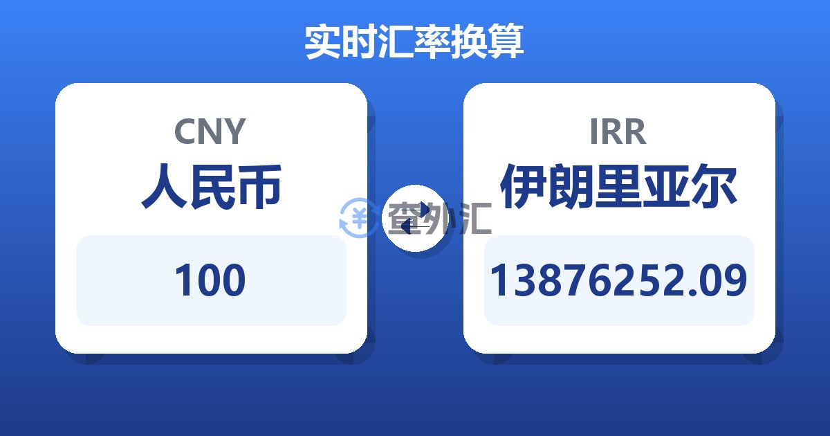 100人民币兑伊朗里亚尔
