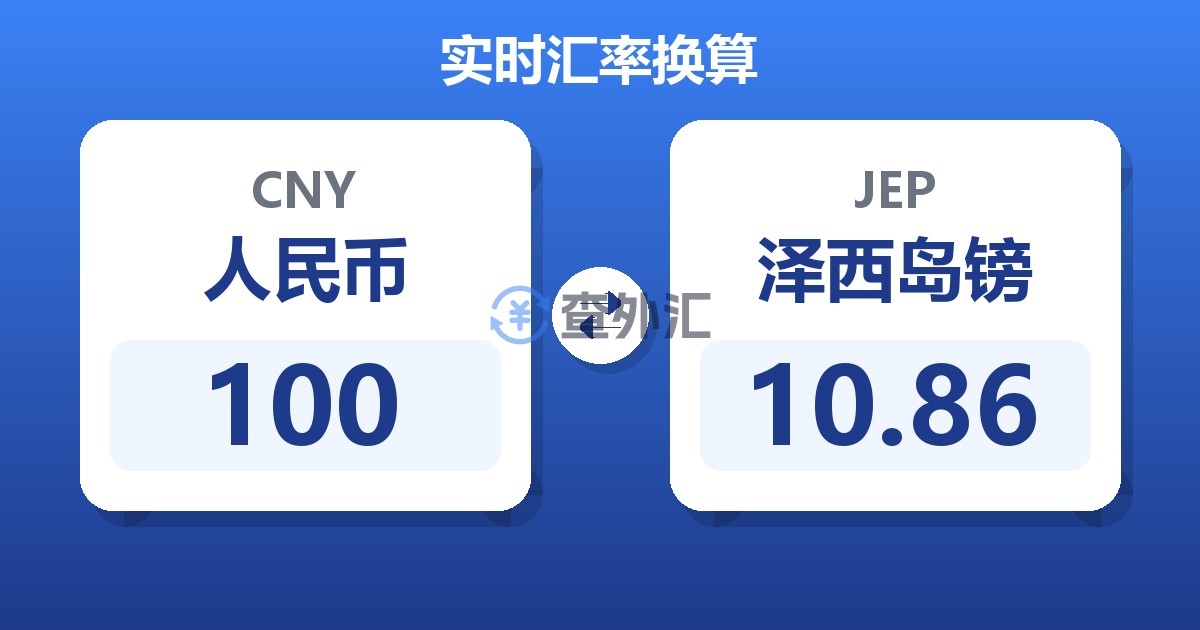 100人民币兑泽西岛镑