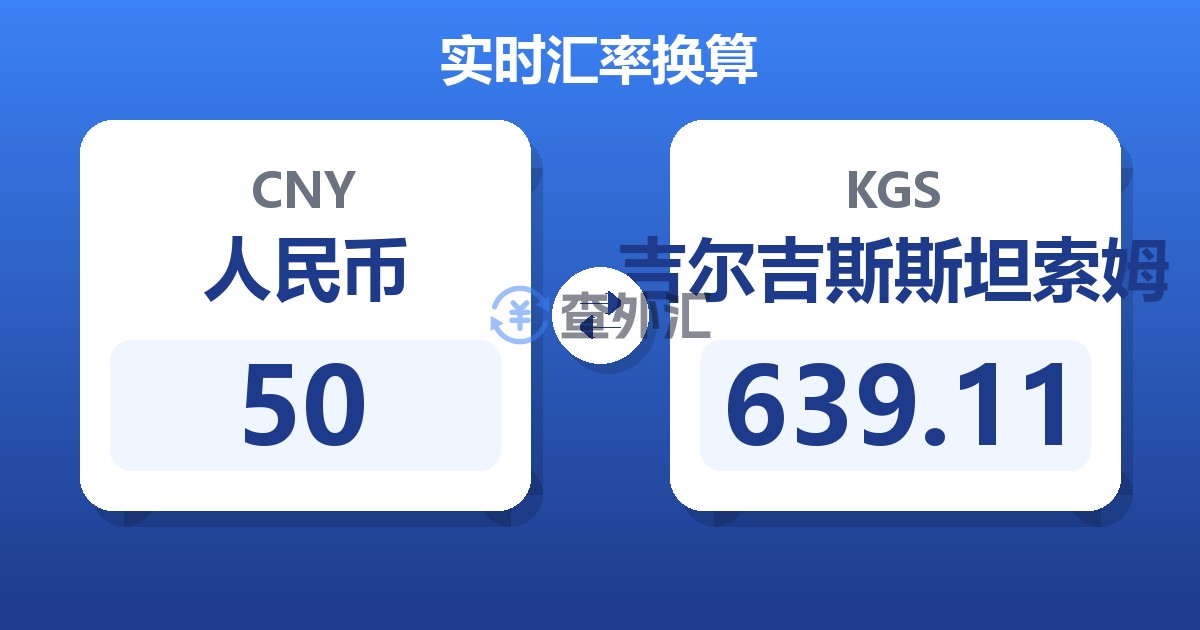 50人民币兑吉尔吉斯斯坦索姆
