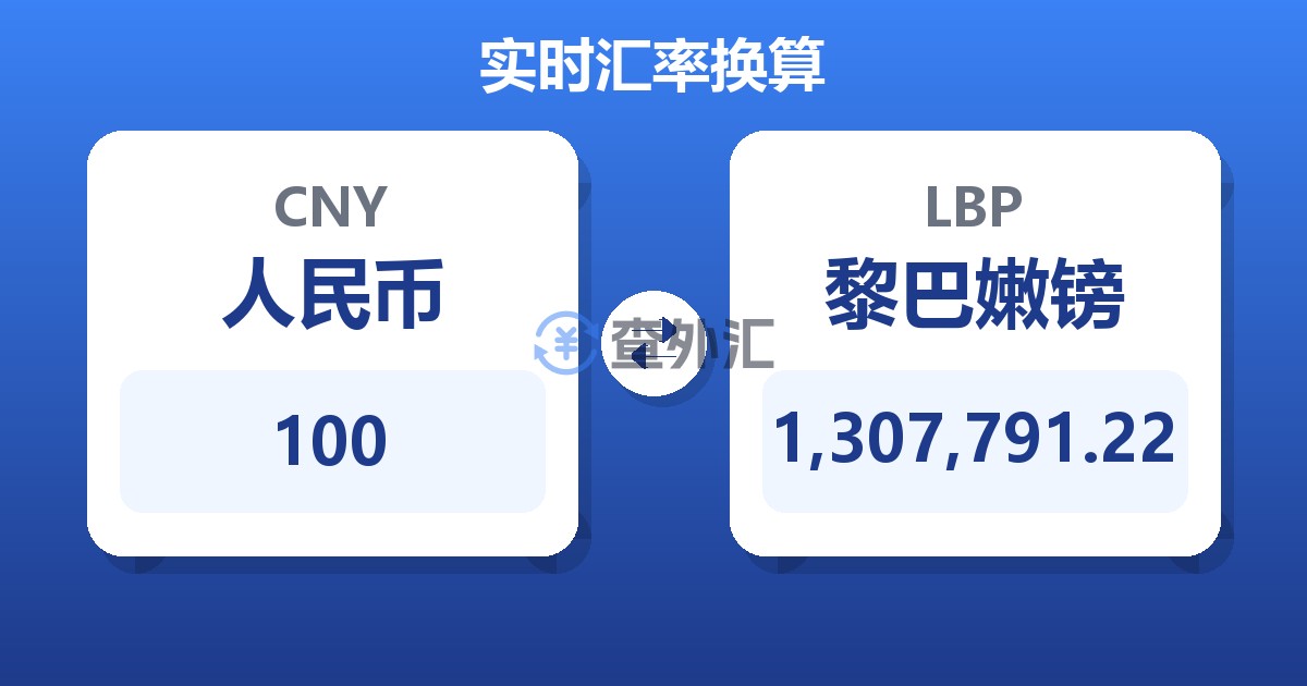 100人民币兑黎巴嫩镑