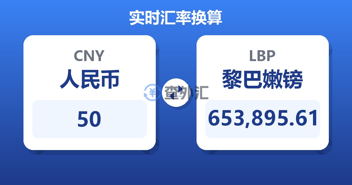 50人民币兑黎巴嫩镑