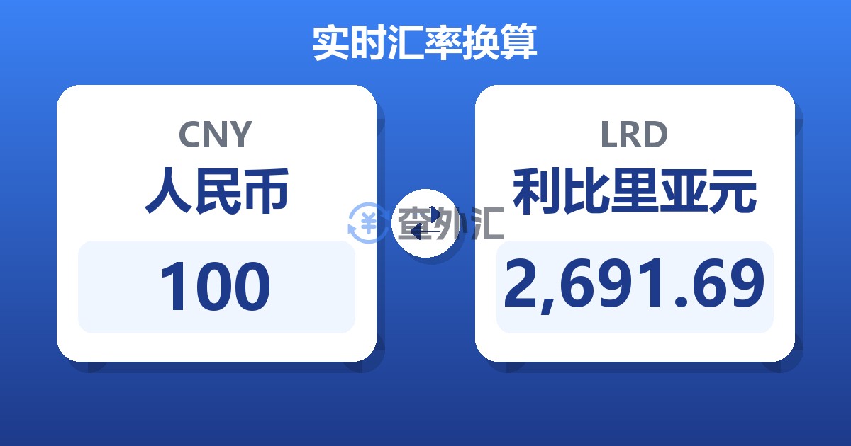 100人民币兑利比里亚元