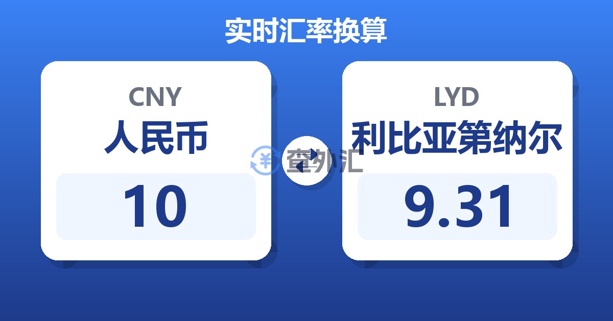 10人民币兑利比亚第纳尔