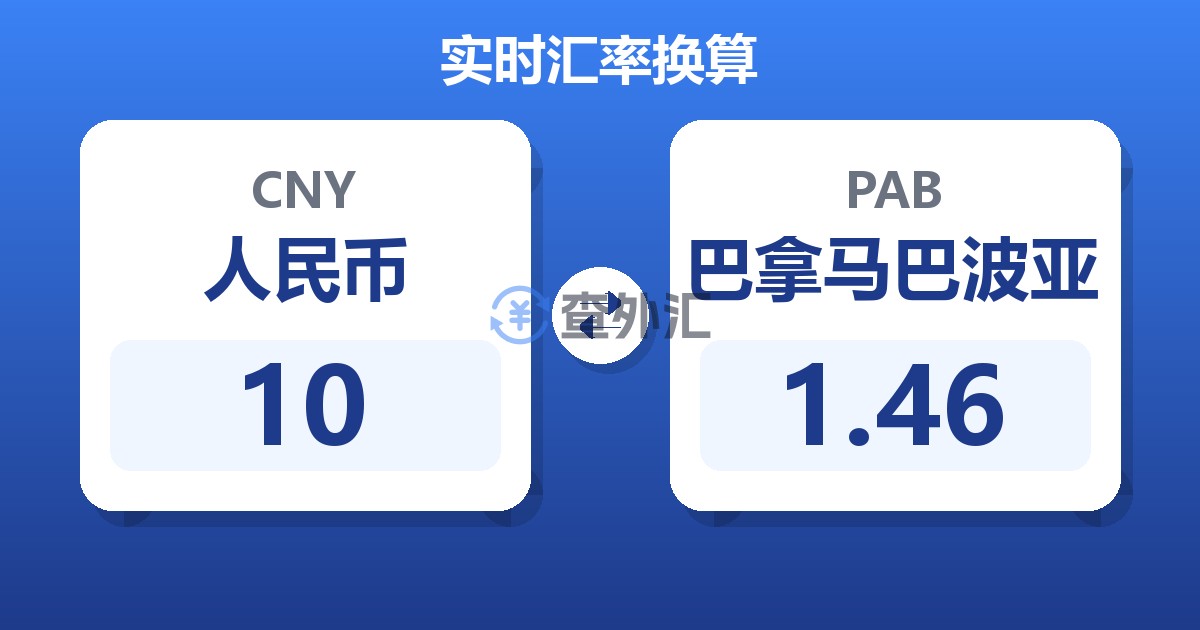 10人民币兑巴拿马巴波亚
