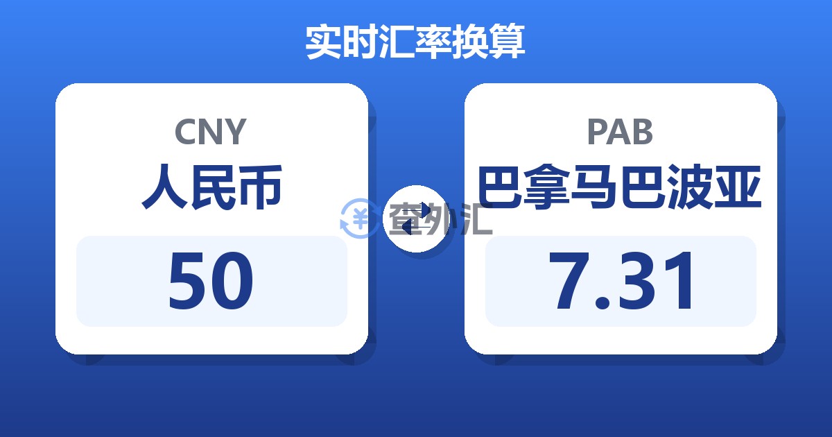 50人民币兑巴拿马巴波亚