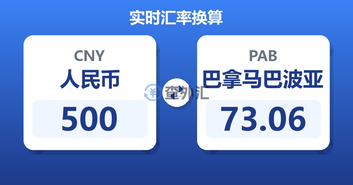 500人民币兑巴拿马巴波亚