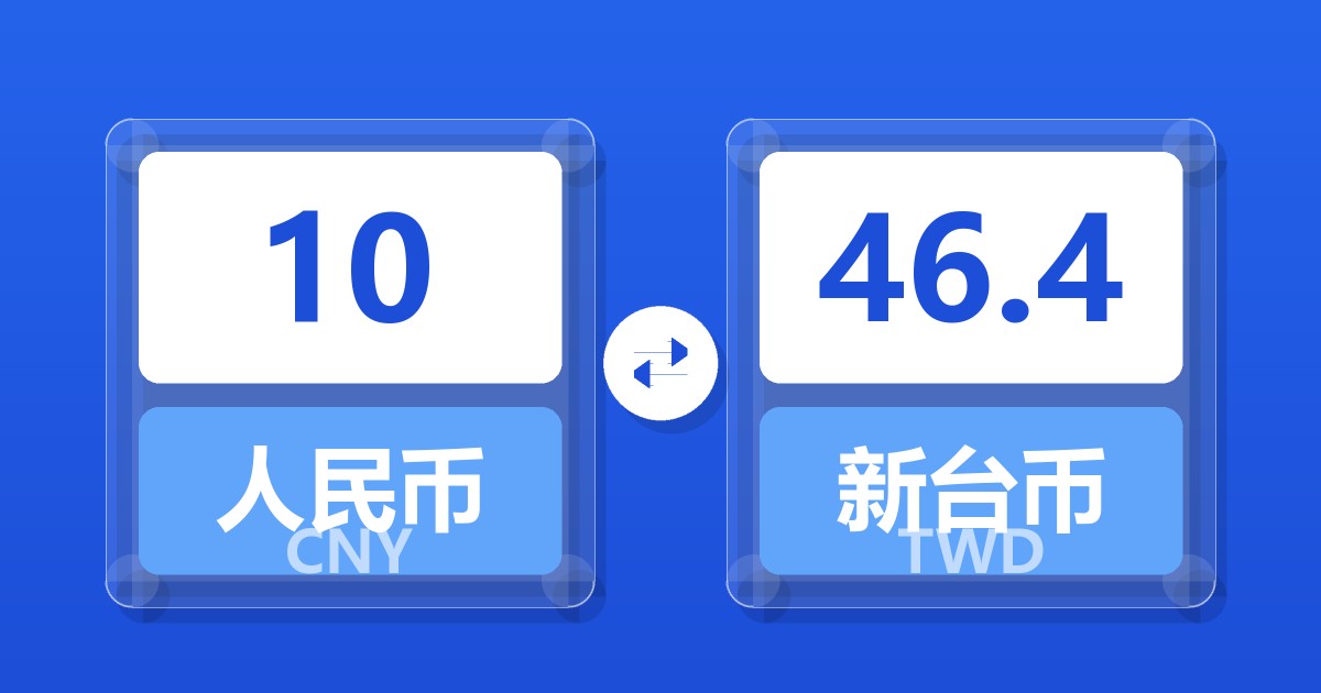 10人民币兑新台币