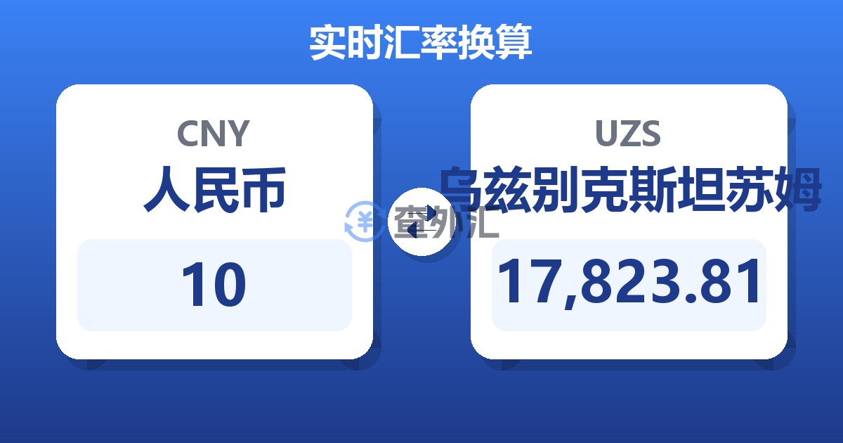 10人民币兑乌兹别克斯坦苏姆