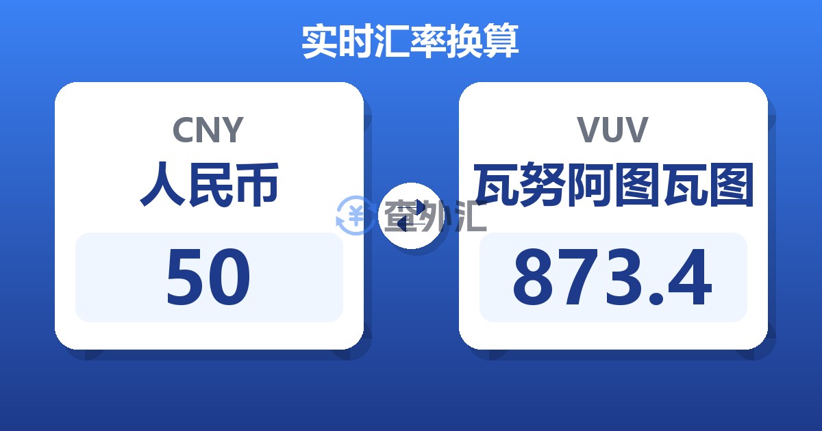 50人民币兑瓦努阿图瓦图